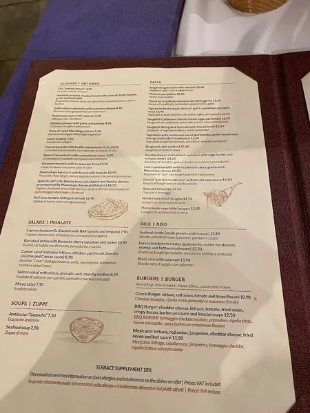 menu 0 of Restaurante Italiano Rossini
