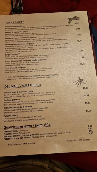 menu 2 of Il Mercante di Venezia