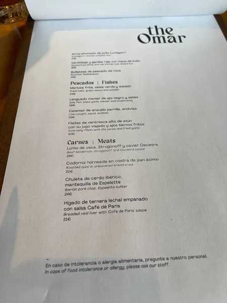 menu 2 of the Omar