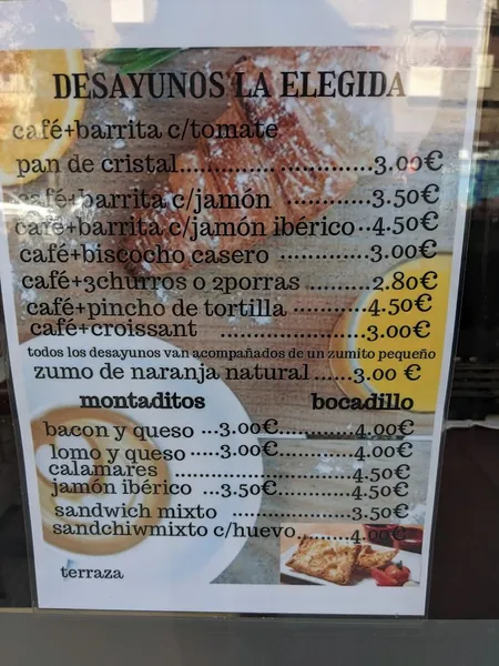 menu 0 of La Elegida mirasierra