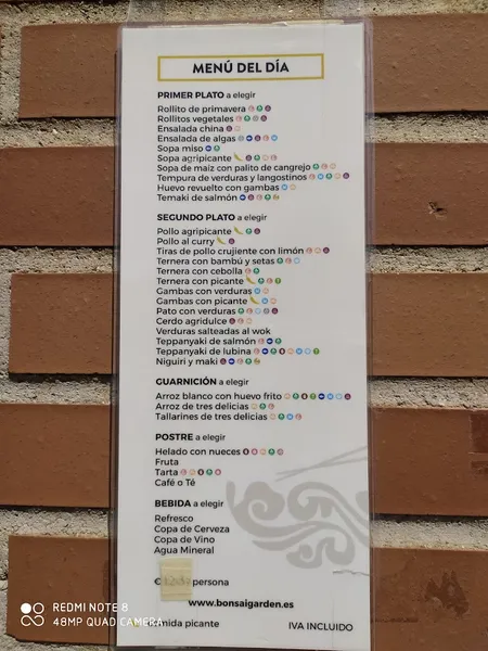 menu 0 of Restaurante Bonsai Garden