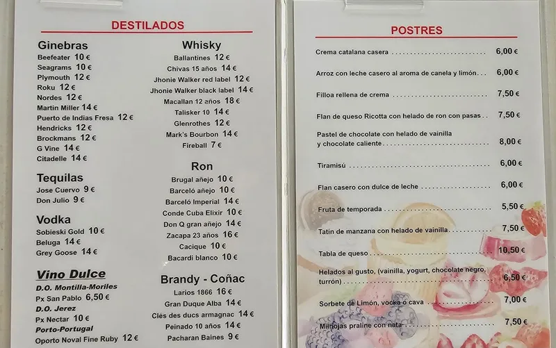 menu 0 of Restaurante Al Paseo