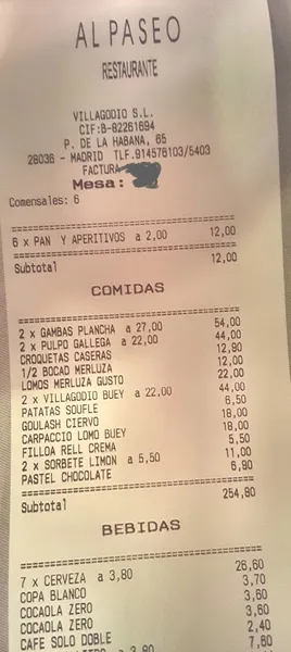 menu 2 of Restaurante Al Paseo