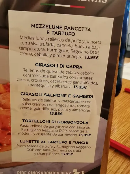 menu 1 of Ginos