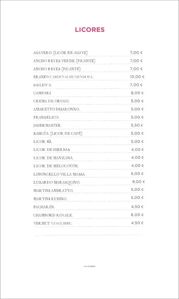menu 2 of Iztac