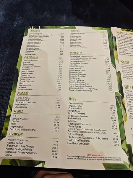 menu 2 of El Zócalo