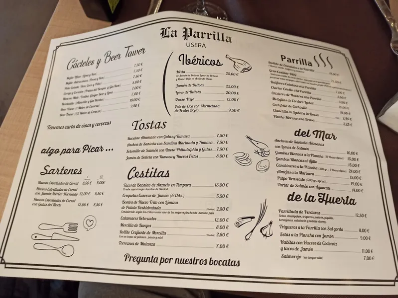 menu 1 of La Parrilla de Usera