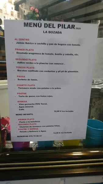 menu 0 of Tapeo La Bozada