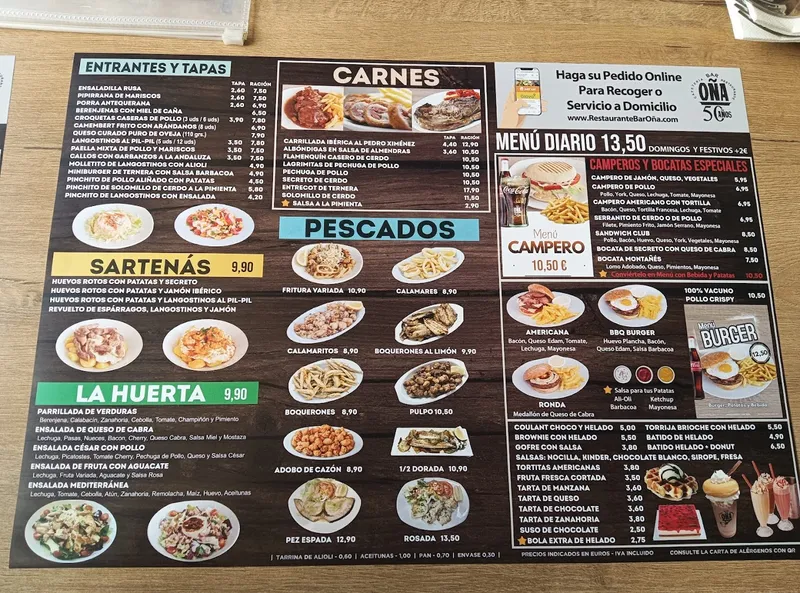 menu 0 of Restaurante Bar Oña