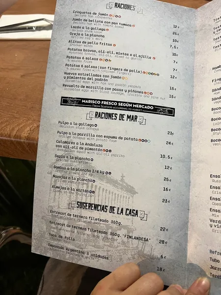 menu 1 of Mesón Galicia