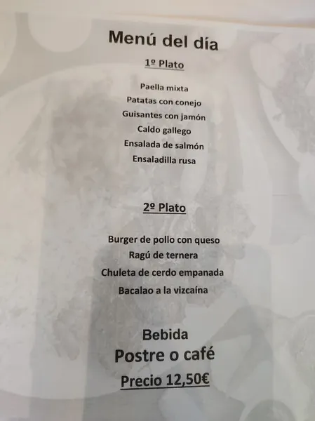menu 2 of Mesón Galicia