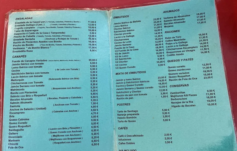 menu 1 of L'Escampreru