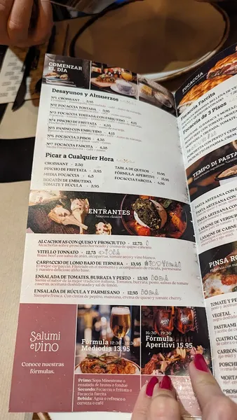 menu 2 of Salutteria Corazón de María - Restaurante Italiano en Madrid