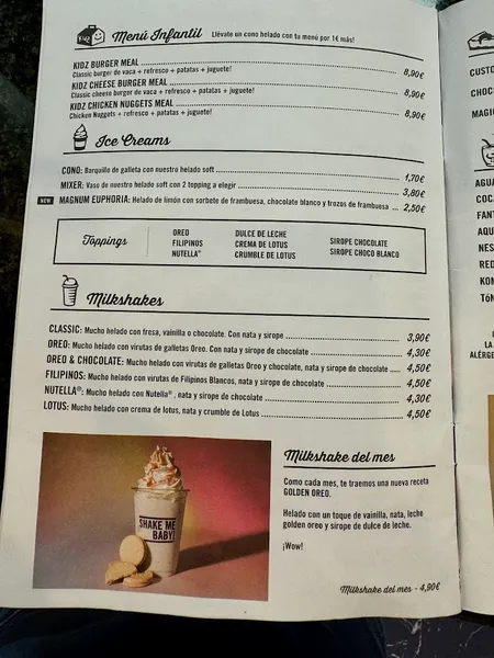 menu 2 of The Fitzgerald Burger Company