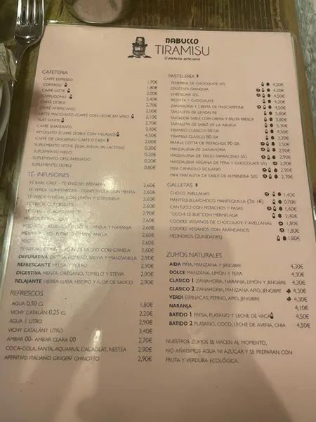 menu 1 of Nabucco Tiramisu