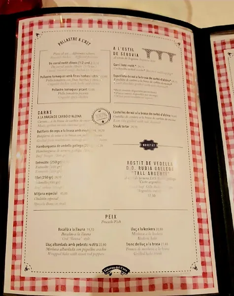 menu 0 of Taberna del Cura