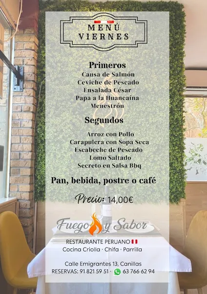 menu 0 of Fuego y Sabor