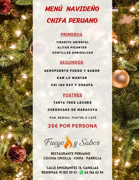 menu 1 of Fuego y Sabor