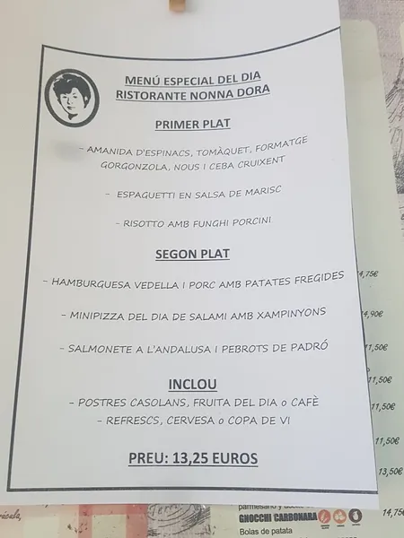 menu 2 of Il Ristorante Della Nonna Dora