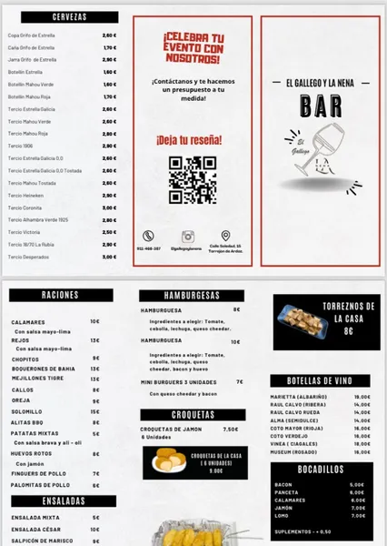 menu 0 of Bar el Gallego y La Nena