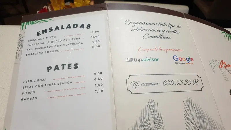 menu 0 of Bongos café