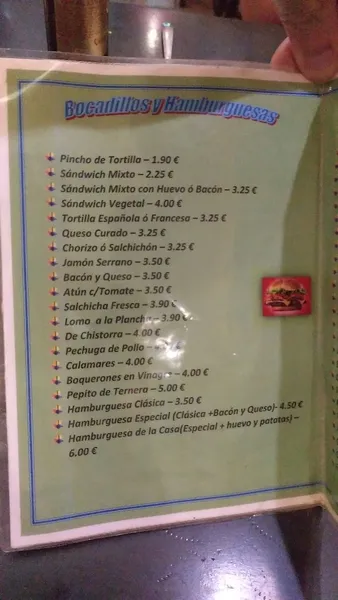 menu 2 of Taberna Malaga