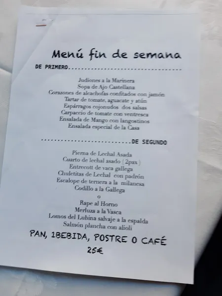menu 0 of Rincón del Bierzo