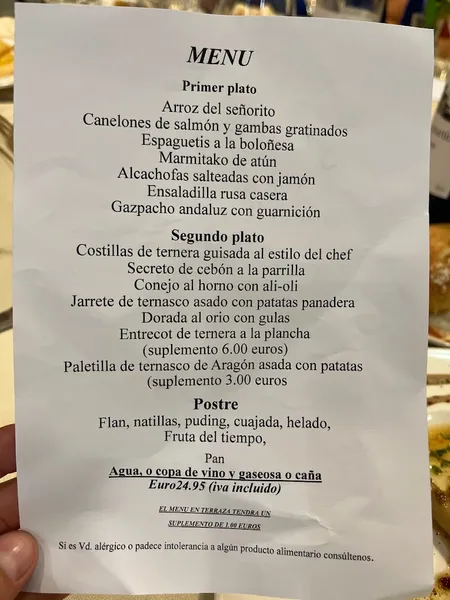 menu 0 of Restaurante El Allar