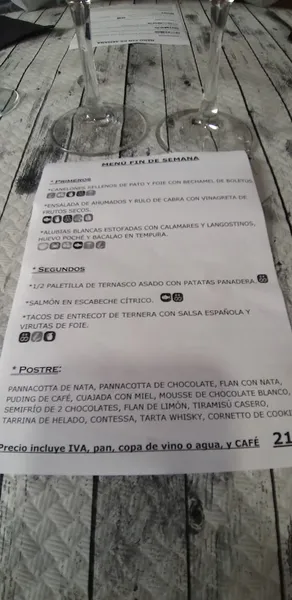 menu 2 of Restaurante La Borda