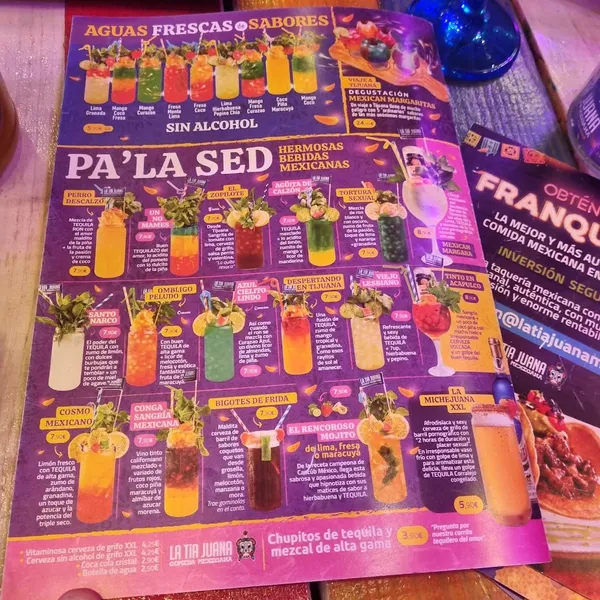 menu 1 of La Tía Juana Murcia🇲🇽🌮🌶🌯