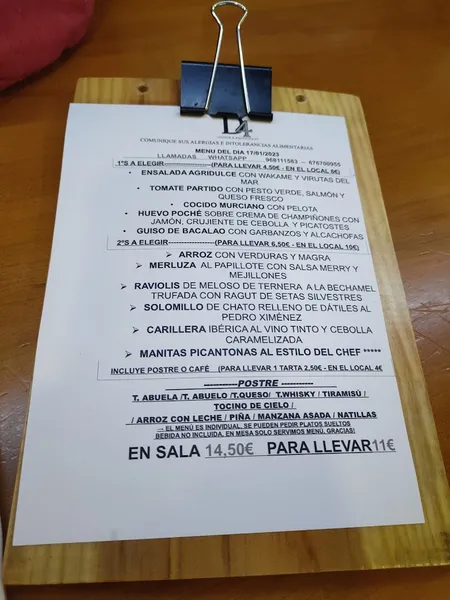 menu 1 of Dcuatro