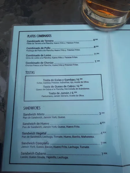 menu 2 of Bar La Lonja