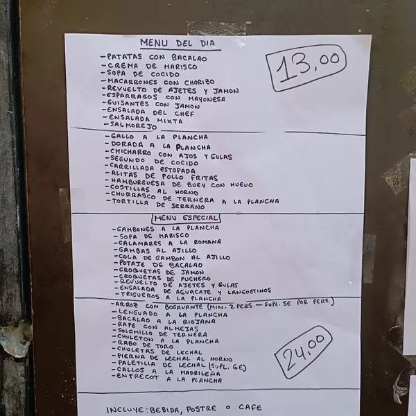menu 0 of Restaurante San Román