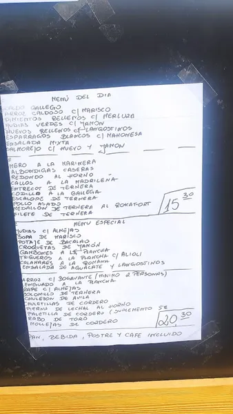 menu 2 of Restaurante San Román
