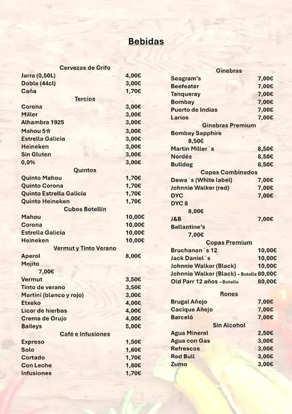 menu 0 of Restaurante La quinta avenida