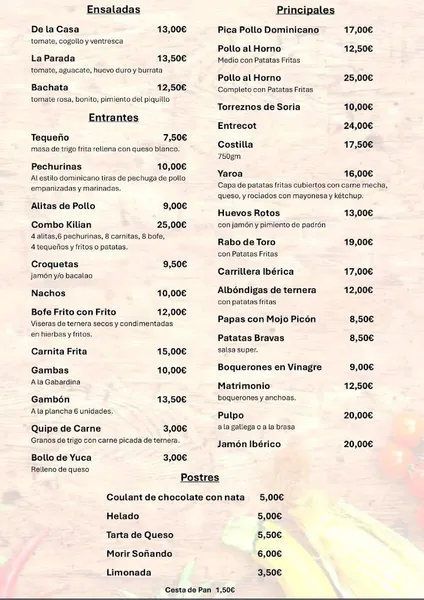 menu 1 of Restaurante La quinta avenida