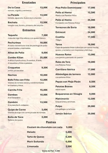 menu 2 of Restaurante La quinta avenida