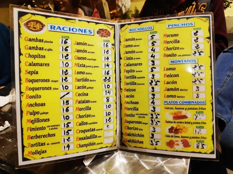 menu 2 of Bar el Minuto