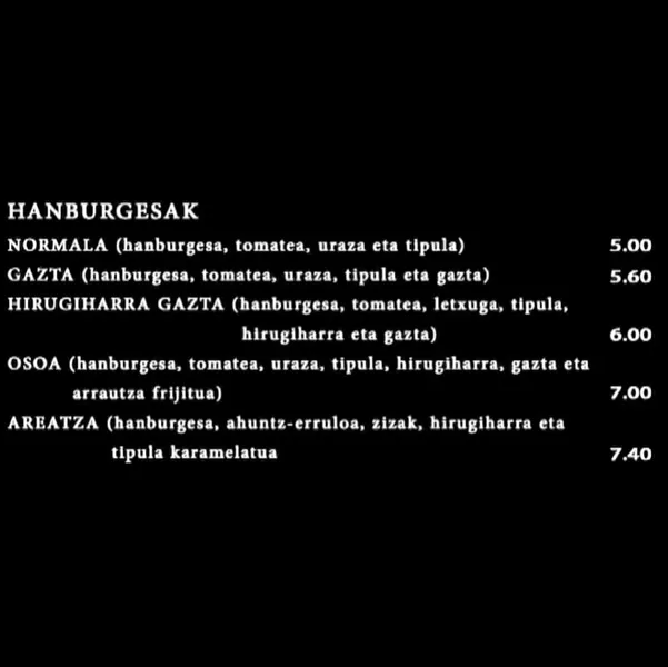 menu 2 of Bar "Areatza"