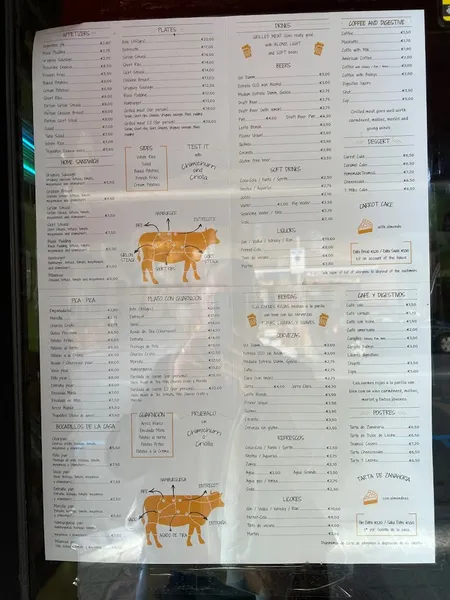 menu 2 of La Malandrina