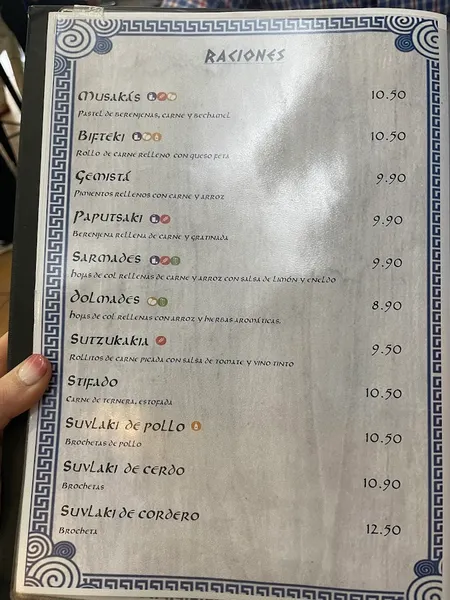 menu 0 of Taberna Griega