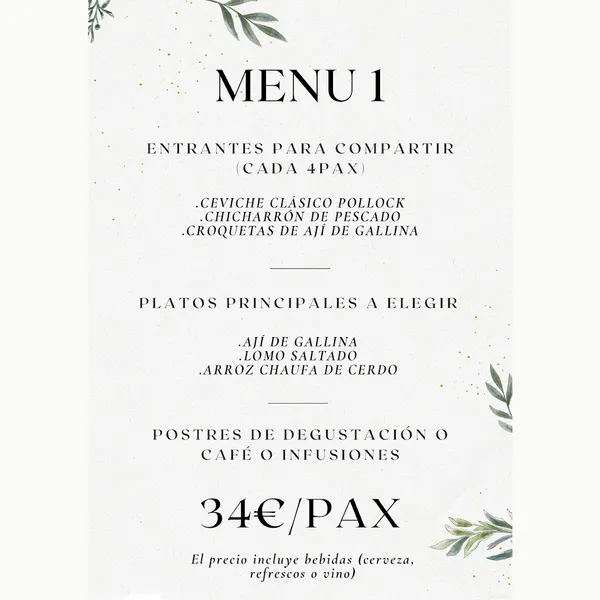menu 0 of Restaurante El Caral