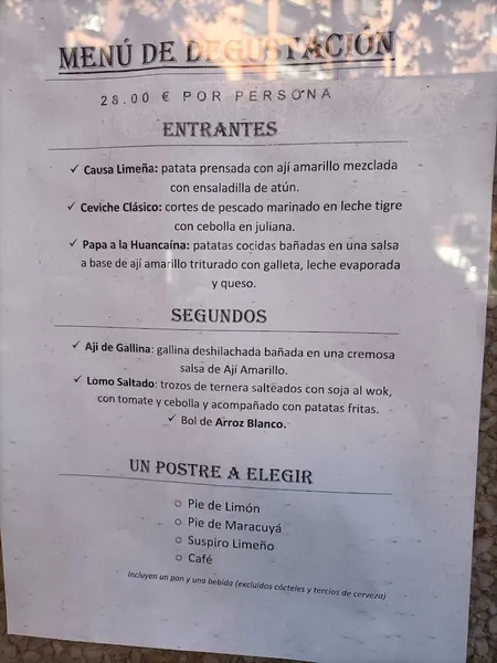 menu 2 of Restaurante El Caral