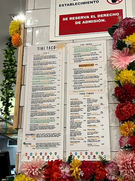menu 2 of TKO Tacos Clavel