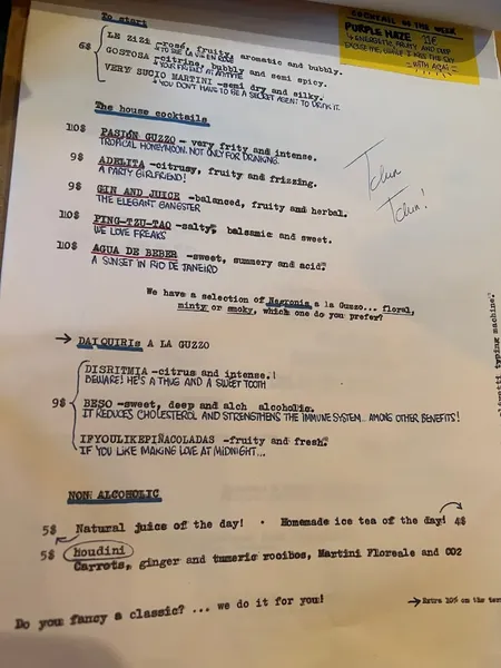 menu 2 of GUZZO I Restaurante con música en el Born