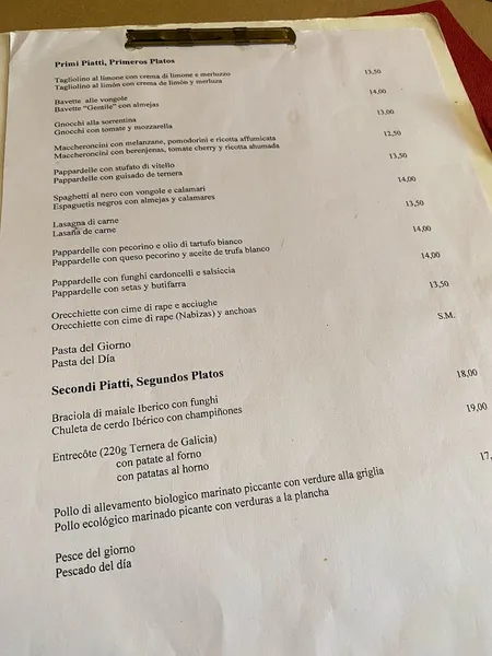 menu 2 of Gravin - Restaurante italiano