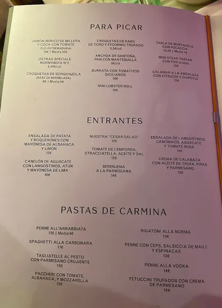 menu 0 of Restaurante Carmina