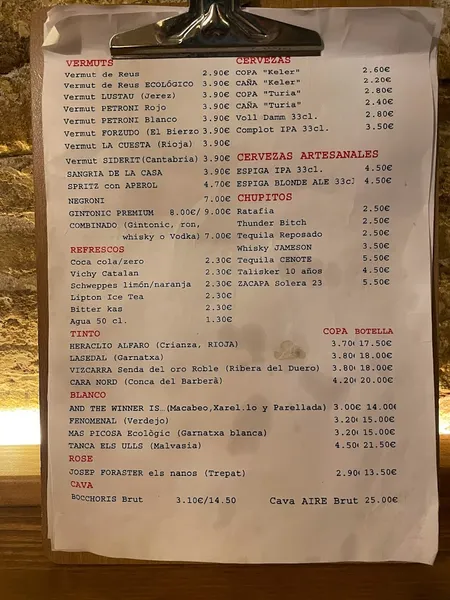menu 0 of Bodega del Born