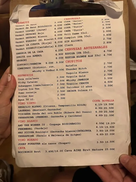 menu 2 of Bodega del Born
