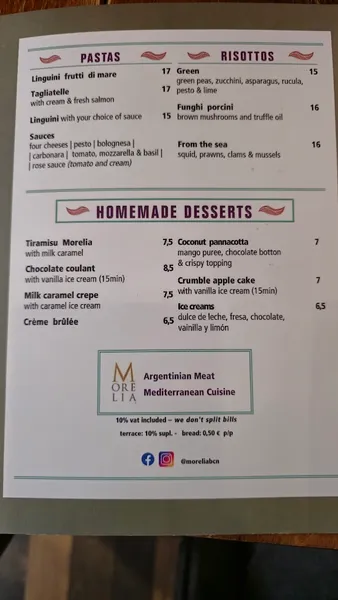 menu 2 of Morelia